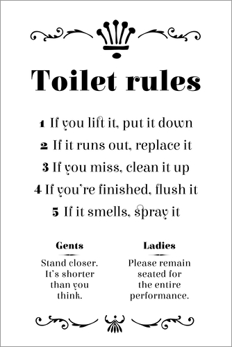 Poster Toilet rules