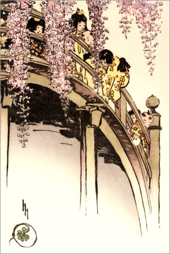 Poster Mond Brücke in Kameido