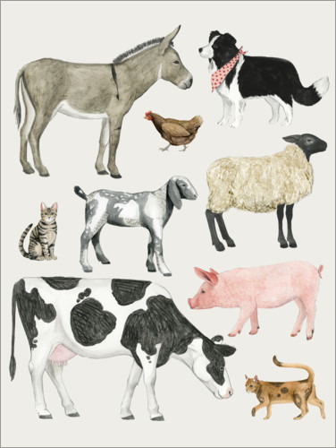 Poster Bauernhof Tiere IV