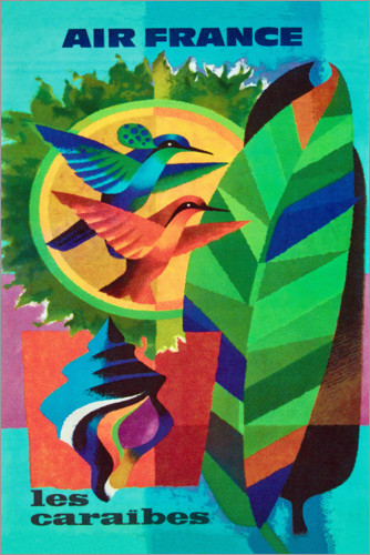 Poster Air France, Karibik (Französisch)