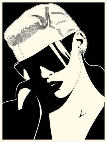 Poster Jeune femme avec des lunettes de soleil