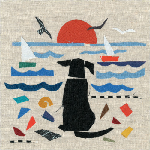 Poster Hund am Meer