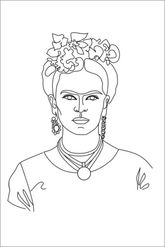 Poster Frida Kahlo line art