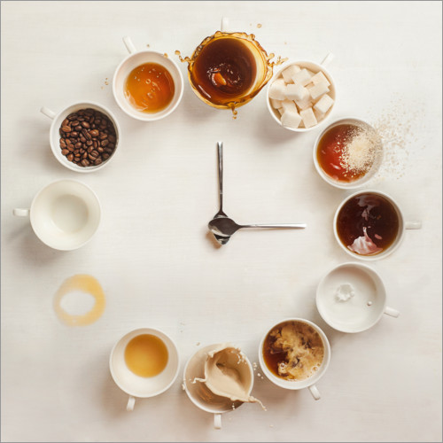 Poster Horloge caféinée