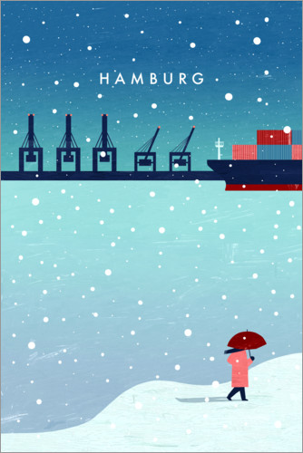 Plakat Hamburg in winter
