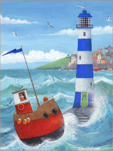 Poster Blue Lighthouse