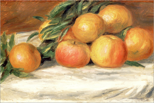 Poster Stillleben mit Äpfeln und Orangen
