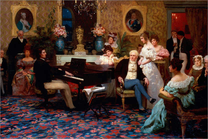 Póster Chopin juega en el salón del príncipe Radziwill