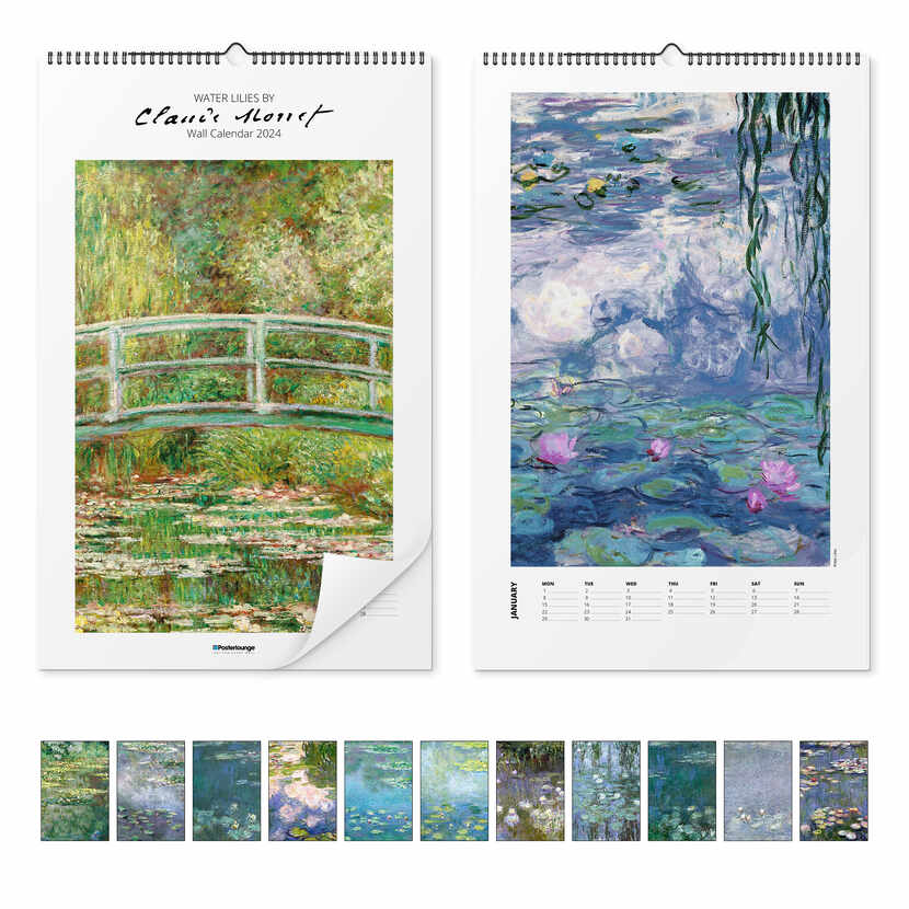 Calendario de pared Calendario de Claude Monet - Water Lilies 2023