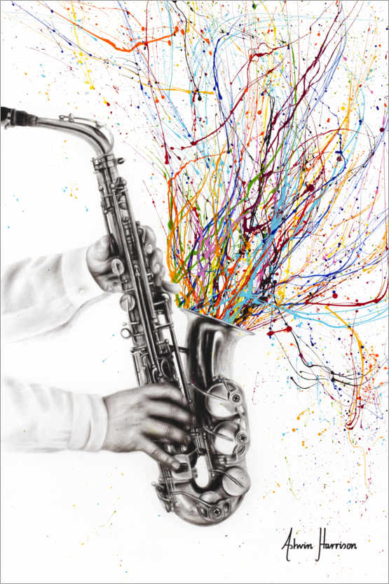 Póster Saxofone jazz