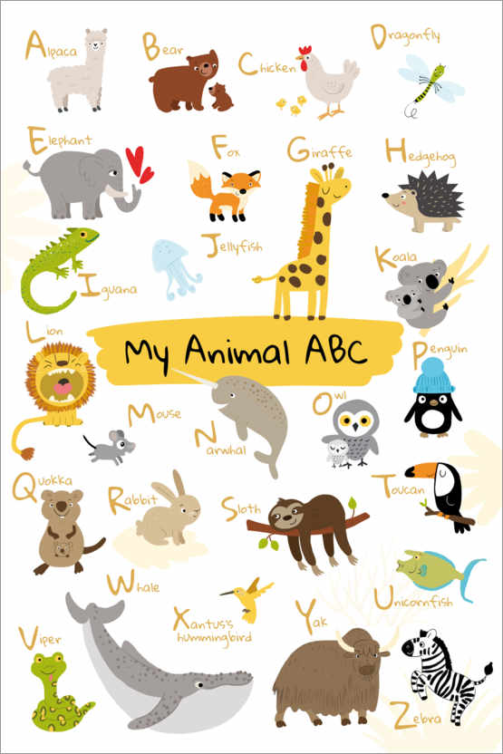 Poster Mein Tier-ABC II (Englisch)
