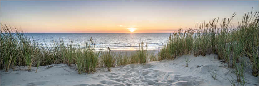 Póster Puesta de sol en la playa