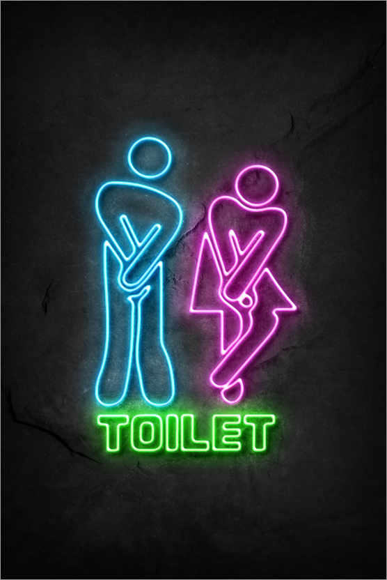Póster Toilet neon
