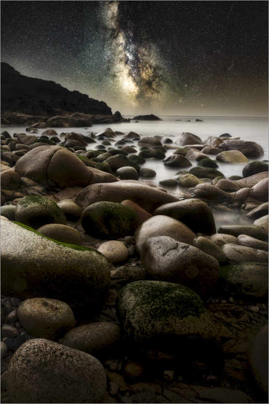Poster Costa della Cornovaglia di notte