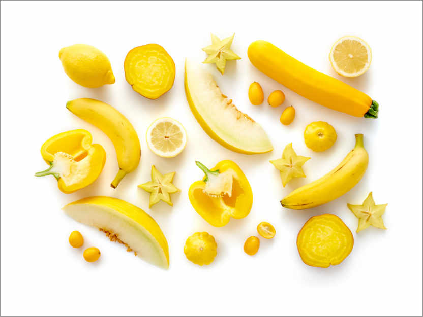 Poster Fruits et légumes frais jaunes
