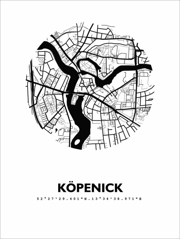 Plakat Map of Koepenick