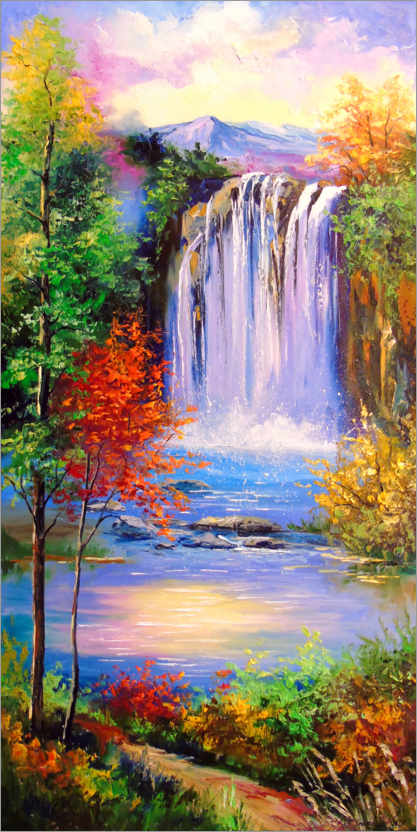 Plakat Mountain waterfall