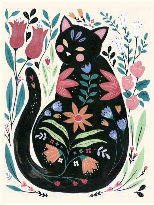 Plakat Folksy Feline I