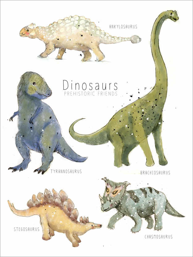 Plakat Wszędzie dinozaury