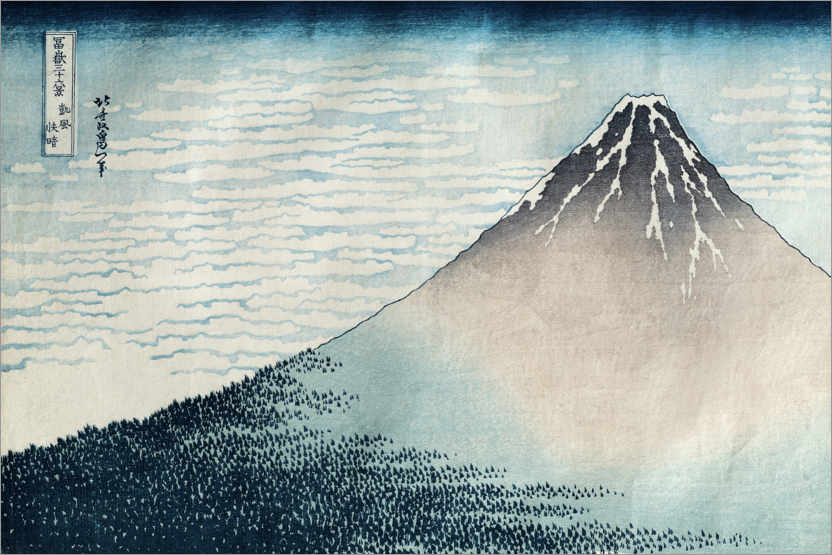 Póster Fuji en tiempo despejado