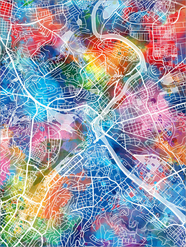 Póster Mapa de la ciudad de Stuttgart