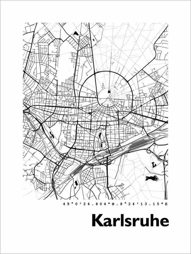 Póster Mapa en Karlsruhe