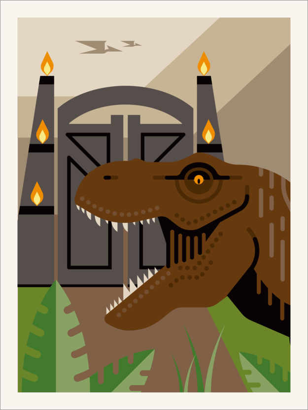 Poster Jurassic Park, minimalista