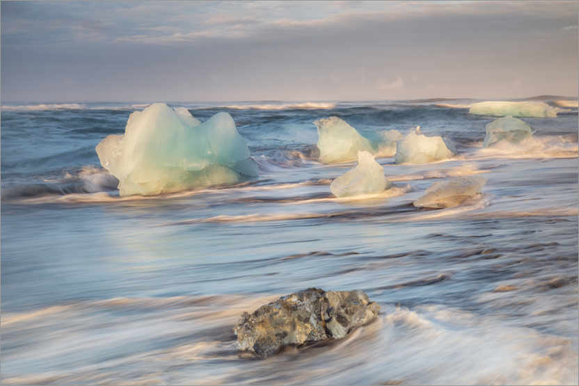 Poster Jökulsarlon in the morning light