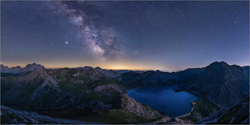 Poster Milky Way over the Lünersee