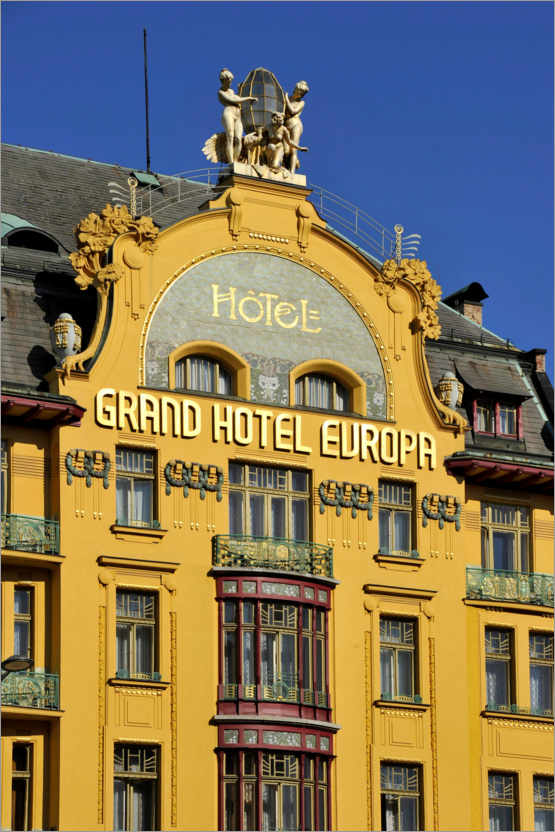 Póster Grand Hotel Europa, la Plaza de Wenceslao, Praga