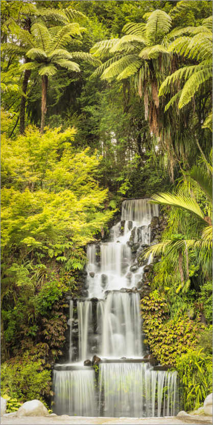 Plakat Tropical waterfall in New Zealand