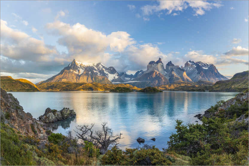 Poster Andes de Patagonie au lever du soleil