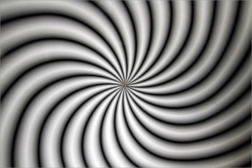 Poster Swirls, black and white