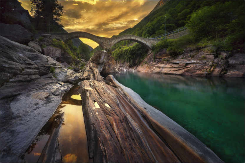 Plakat Bridge in Lavertezzo - Switzerland