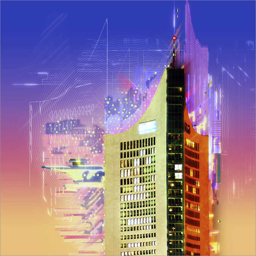 Poster City Hochhaus, Leipzig
