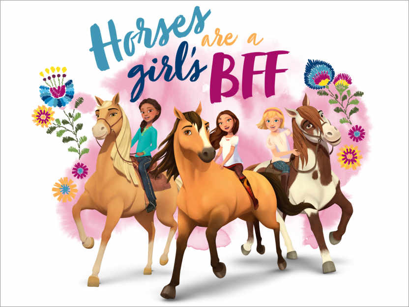 Poster Les chevaux sont les meilleurs amis des filles (anglais)