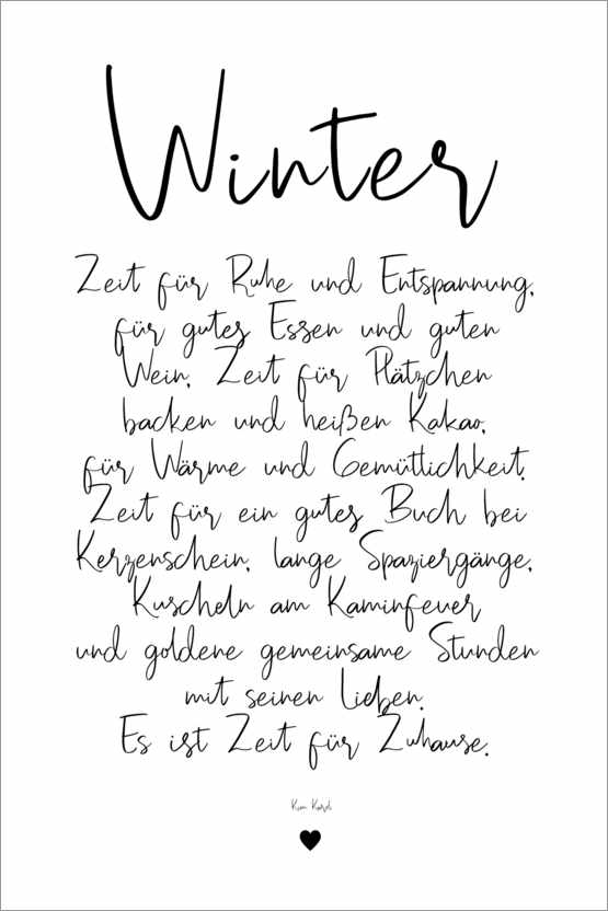 Poster Hiver - un poème (allemand)