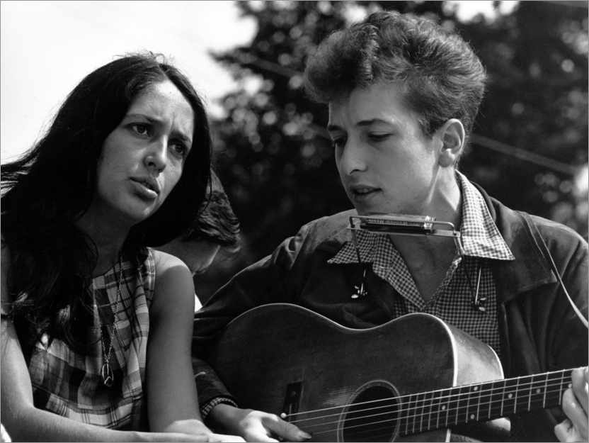 Poster Joan Baez, Bob Dylan, marcia su Washington