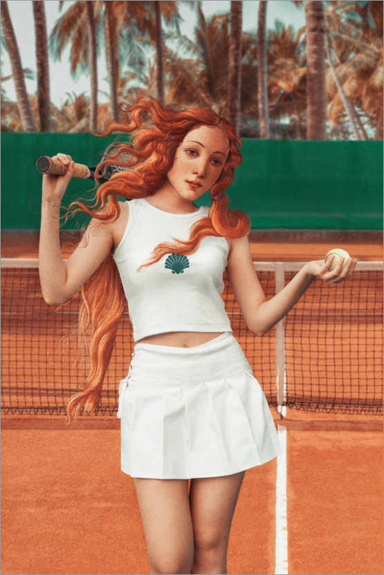 Poster Vénus joue au tennis