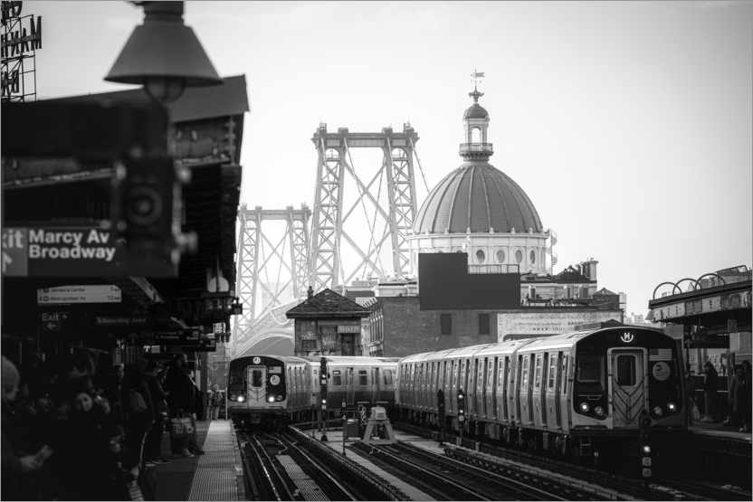 Póster New York Subway, Williamsburg Bridge, Brooklyn