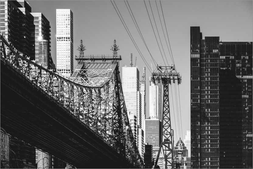 Poster New York - Queensboro Bridge, Roosevelt Tramway