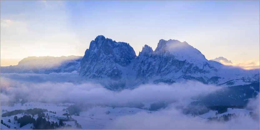 Póster Panorama de Langkofel y Plattkofel