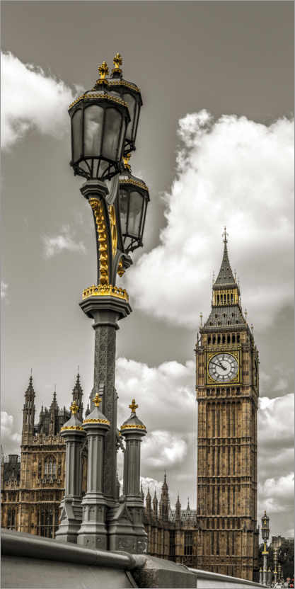 Poster Big Ben, golden details