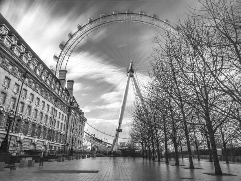Póster London Eye, b/n III
