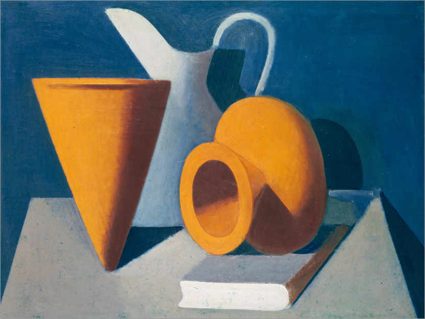 Poster Still life with jug, vase and book