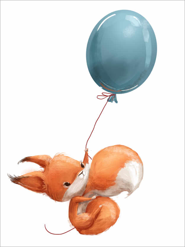 Póster Esquilo vermelho com balão