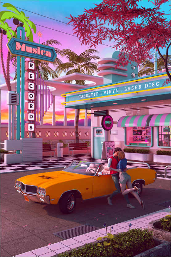Poster First Kiss, 80s Nostalgia