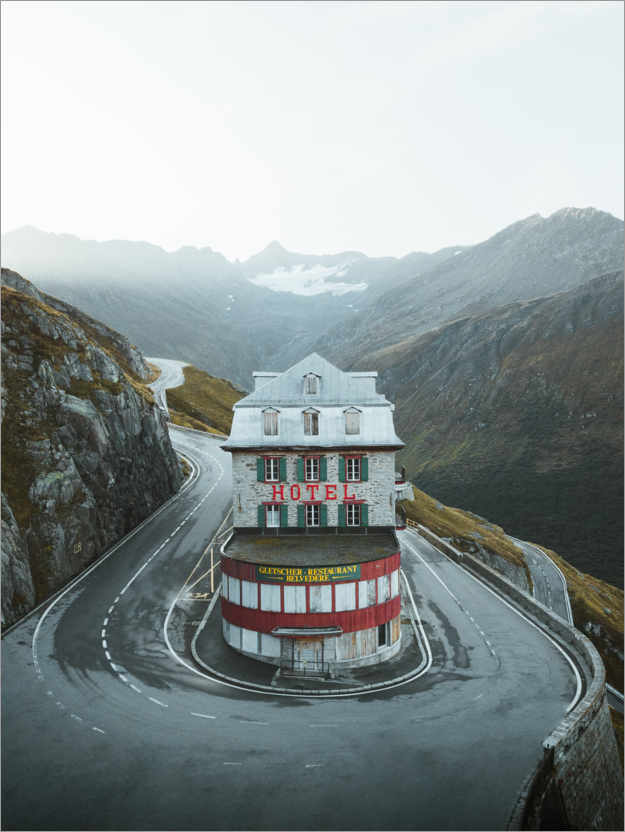 Poster Hotel Belvedere at the Swiss Furka Pass