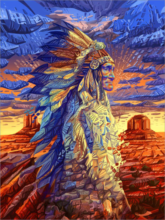 Poster Porträt von Geronimo