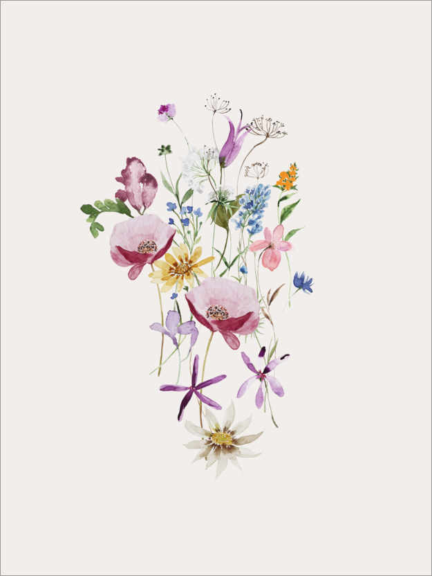 Poster Strauß von wilden Sommerblumen